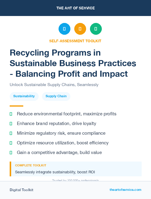 Recycling Programs in Sustainable Business Practices - Balancing Profit and Impact