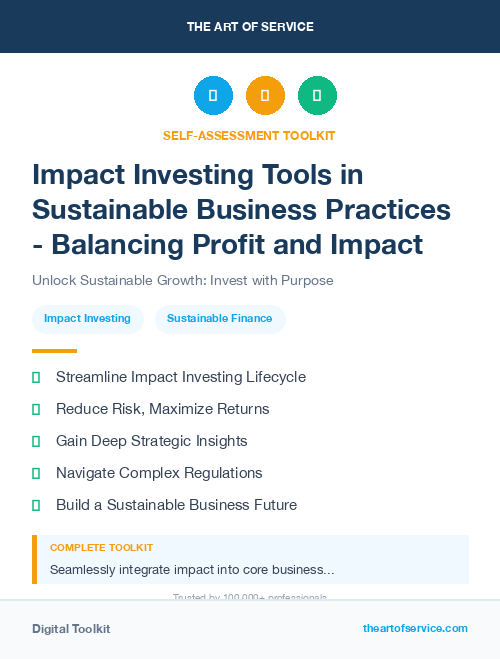 Impact Investing Tools in Sustainable Business Practices - Balancing Profit and Impact
