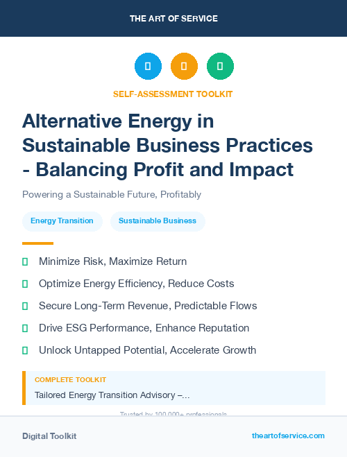 Alternative Energy in Sustainable Business Practices - Balancing Profit and Impact
