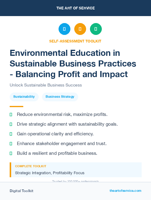 Environmental Education in Sustainable Business Practices - Balancing Profit and Impact