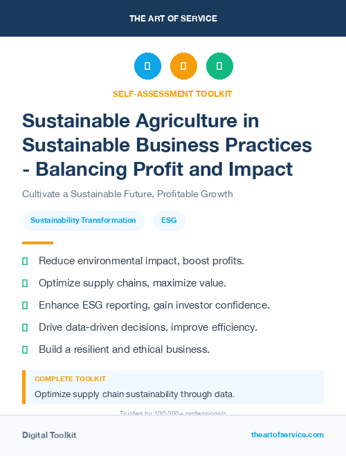 Sustainable Agriculture in Sustainable Business Practices - Balancing Profit and Impact