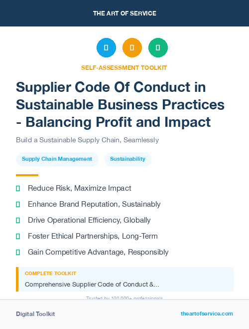 Supplier Code Of Conduct in Sustainable Business Practices - Balancing Profit and Impact