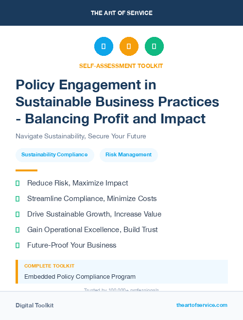 Policy Engagement in Sustainable Business Practices - Balancing Profit and Impact