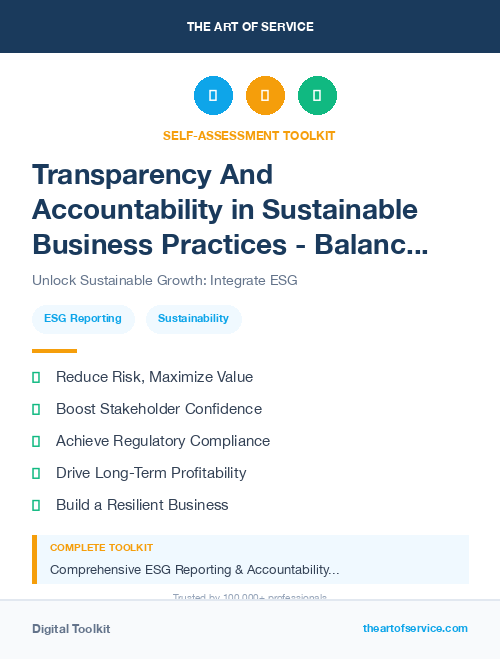 Transparency And Accountability in Sustainable Business Practices - Balancing Profit and Impact
