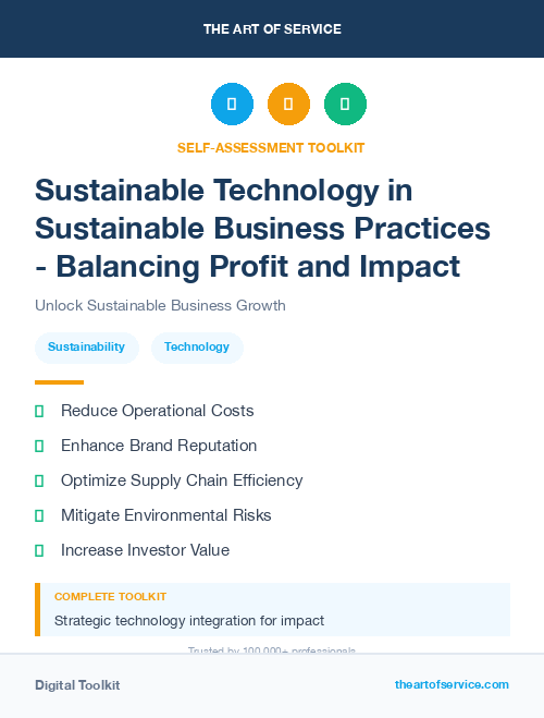 Sustainable Technology in Sustainable Business Practices - Balancing Profit and Impact