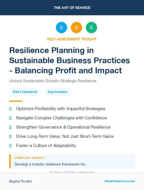 Resilience Planning in Sustainable Business Practices - Balancing Profit and Impact