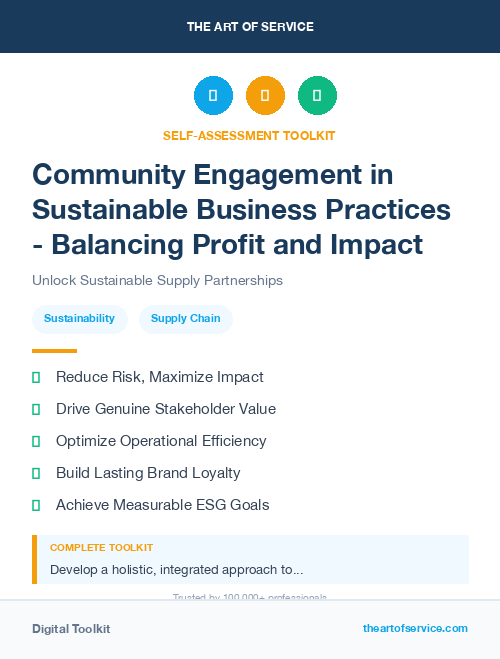 Community Engagement in Sustainable Business Practices - Balancing Profit and Impact