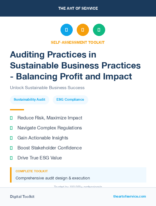 Auditing Practices in Sustainable Business Practices - Balancing Profit and Impact