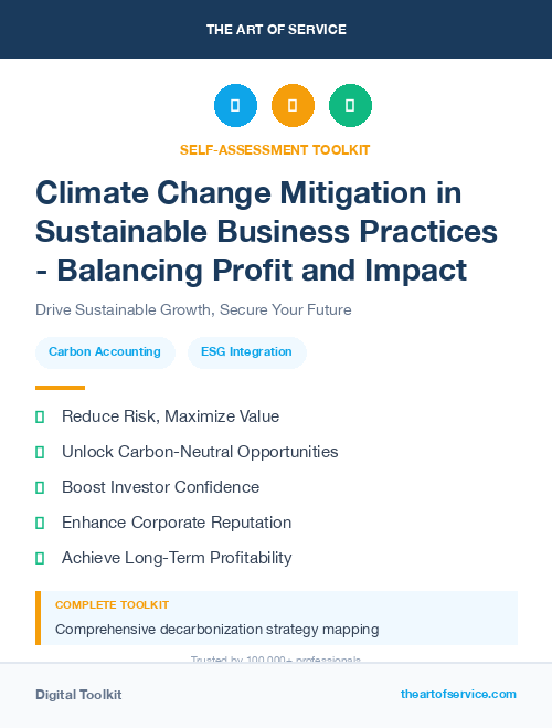 Climate Change Mitigation in Sustainable Business Practices - Balancing Profit and Impact