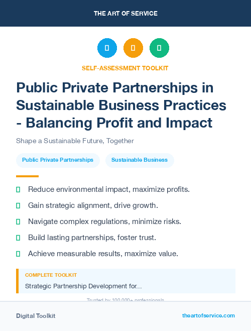 Public Private Partnerships in Sustainable Business Practices - Balancing Profit and Impact