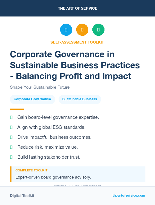 Corporate Governance in Sustainable Business Practices - Balancing Profit and Impact