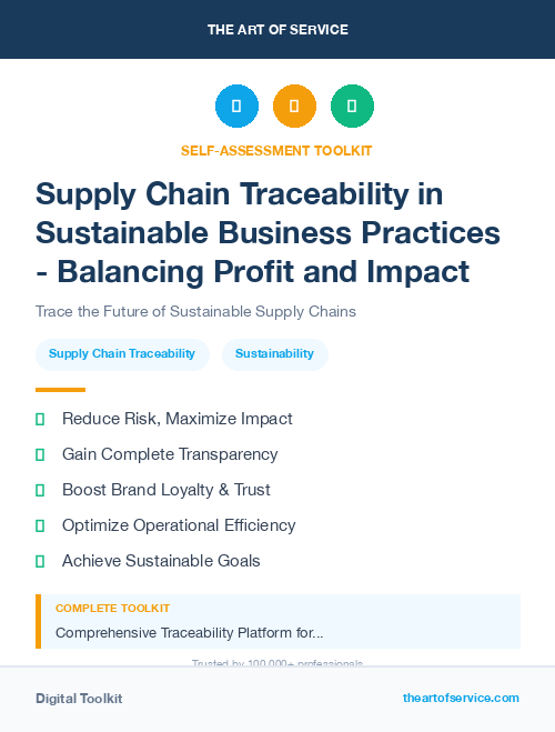 Supply Chain Traceability in Sustainable Business Practices - Balancing Profit and Impact