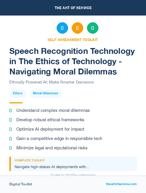 Speech Recognition Technology in The Ethics of Technology - Navigating Moral Dilemmas