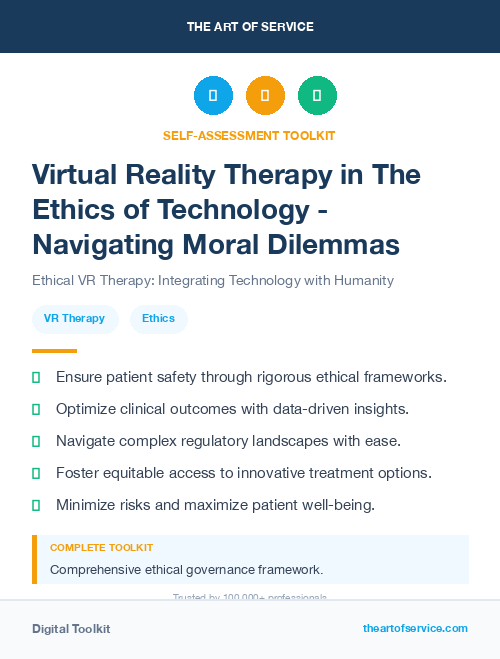 Virtual Reality Therapy in The Ethics of Technology - Navigating Moral Dilemmas