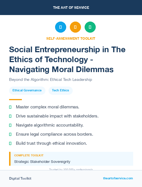 Social Entrepreneurship in The Ethics of Technology - Navigating Moral Dilemmas