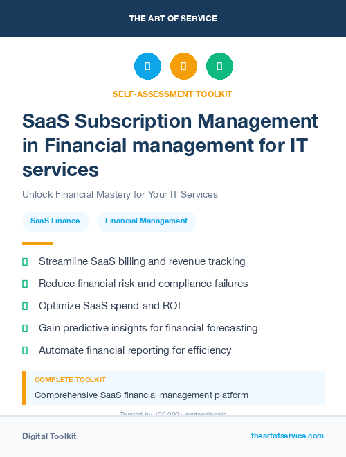 SaaS Subscription Management in Financial management for IT services