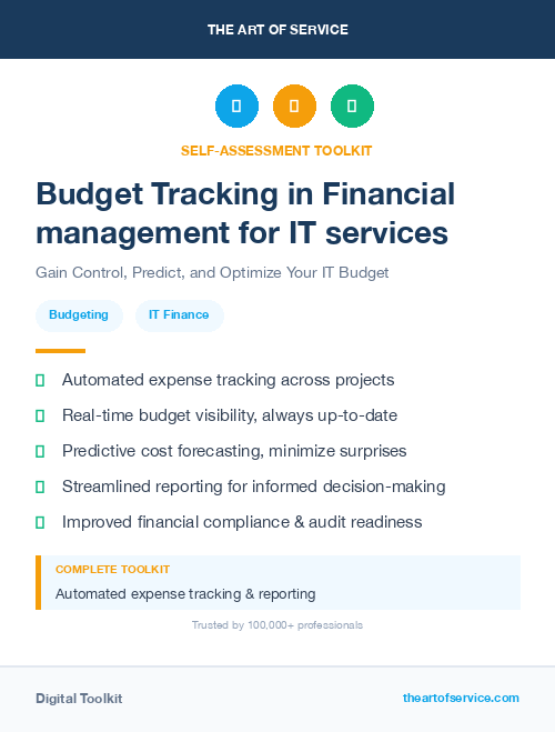 Budget Tracking in Financial management for IT services