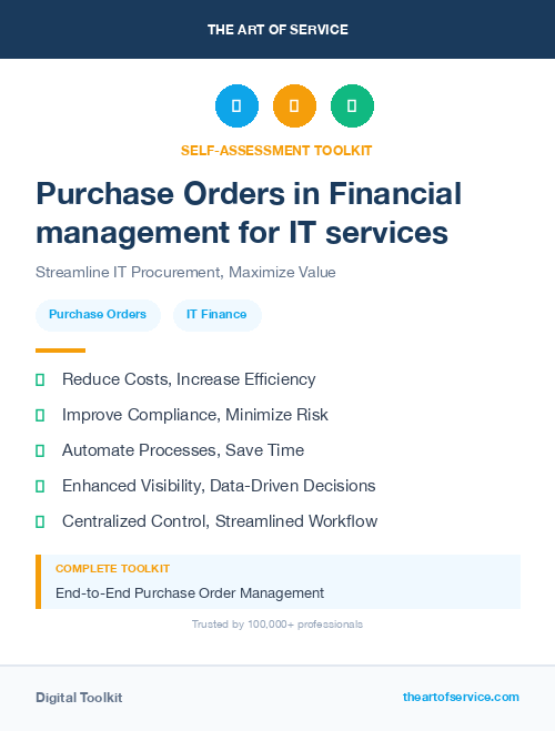 Purchase Orders in Financial management for IT services