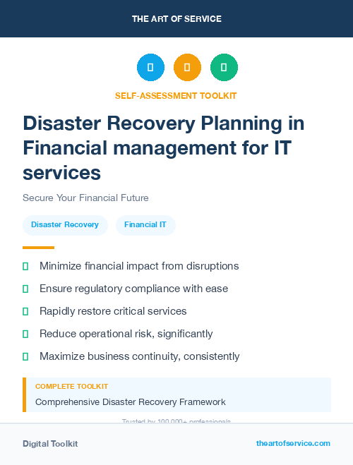 Disaster Recovery Planning in Financial management for IT services