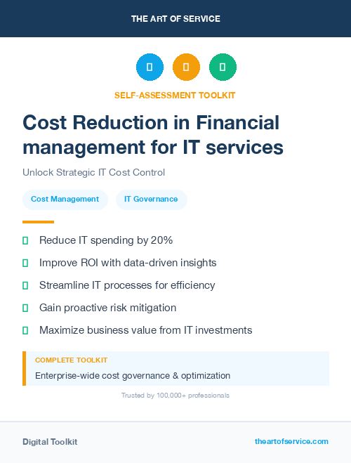 Cost Reduction in Financial management for IT services
