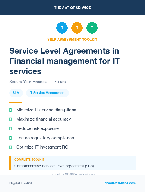 Service Level Agreements in Financial management for IT services