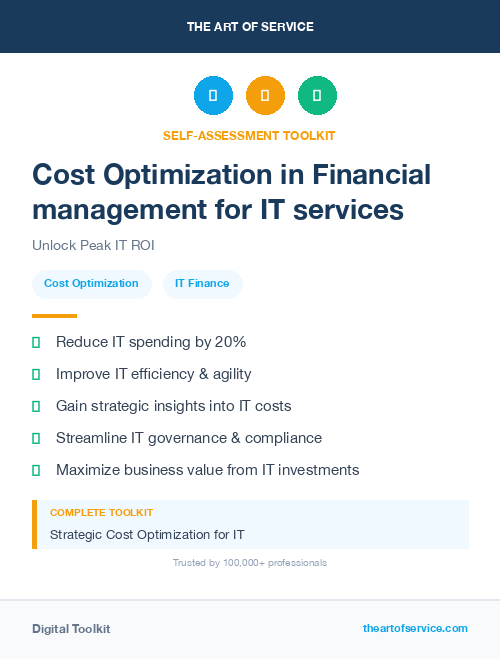 Cost Optimization in Financial management for IT services