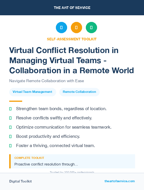 Virtual Conflict Resolution in Managing Virtual Teams - Collaboration in a Remote World