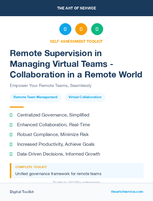Remote Supervision in Managing Virtual Teams - Collaboration in a Remote World