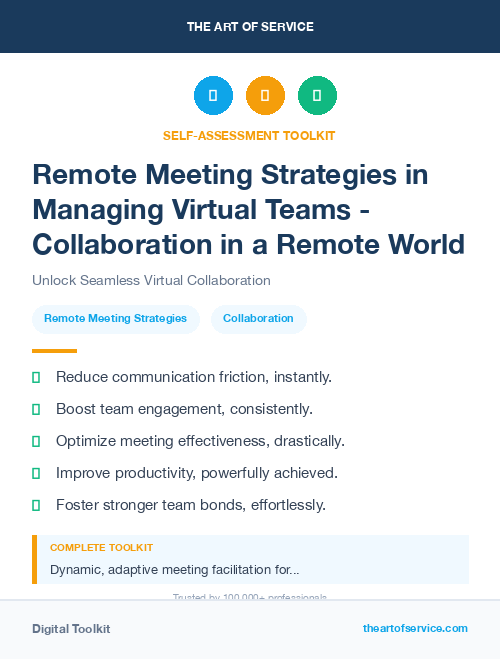 Remote Meeting Strategies in Managing Virtual Teams - Collaboration in a Remote World