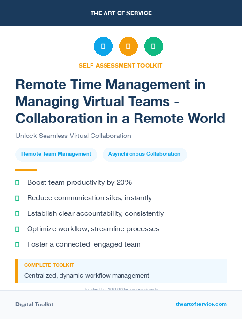 Remote Time Management in Managing Virtual Teams - Collaboration in a Remote World