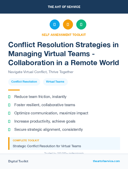 Conflict Resolution Strategies in Managing Virtual Teams - Collaboration in a Remote World