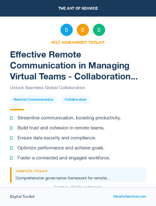 Effective Remote Communication in Managing Virtual Teams - Collaboration in a Remote World