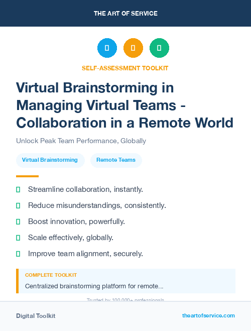 Virtual Brainstorming in Managing Virtual Teams - Collaboration in a Remote World