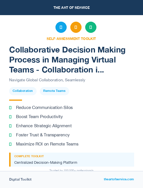 Collaborative Decision Making Process in Managing Virtual Teams - Collaboration in a Remote World