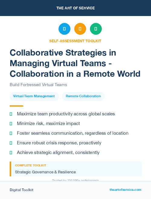 Collaborative Strategies in Managing Virtual Teams - Collaboration in a Remote World