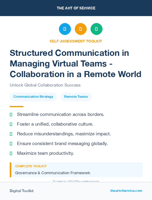 Structured Communication in Managing Virtual Teams - Collaboration in a Remote World