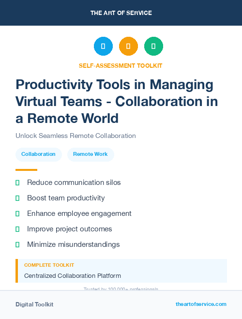 Productivity Tools in Managing Virtual Teams - Collaboration in a Remote World