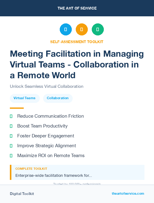Meeting Facilitation in Managing Virtual Teams - Collaboration in a Remote World