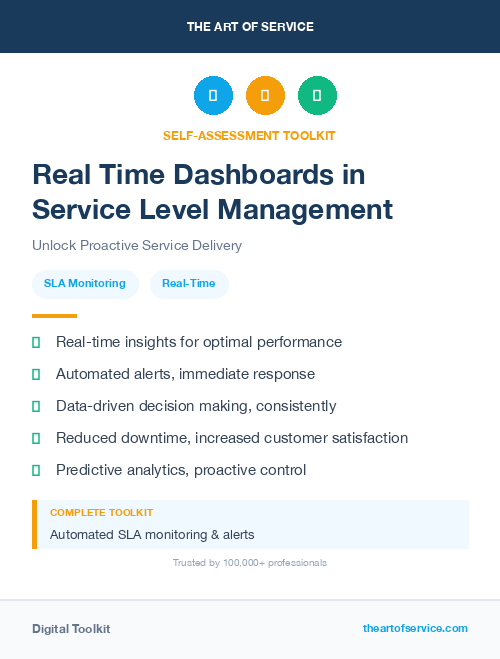 Real Time Dashboards in Service Level Management