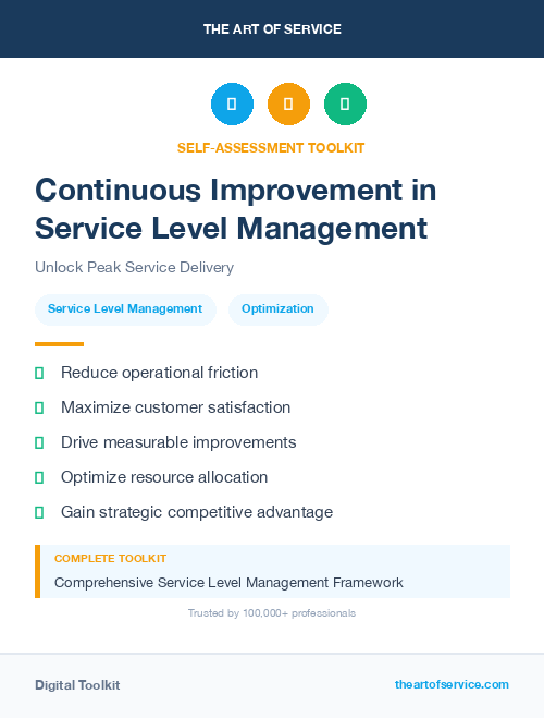 Continuous Improvement in Service Level Management