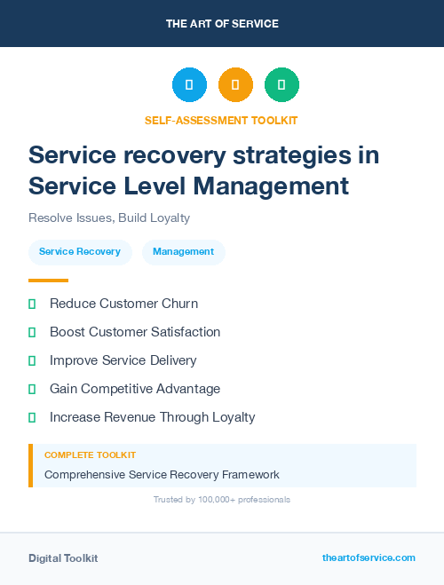 Service recovery strategies in Service Level Management