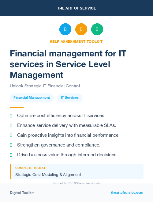 Financial management for IT services in Service Level Management