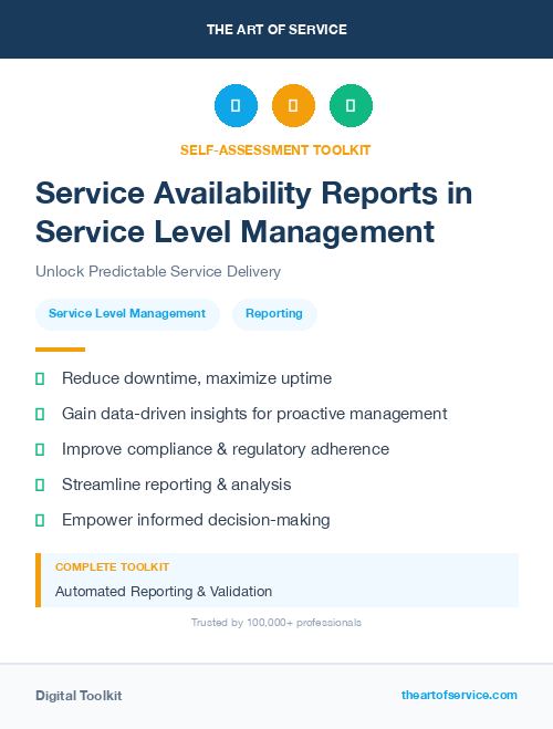 Service Availability Reports in Service Level Management
