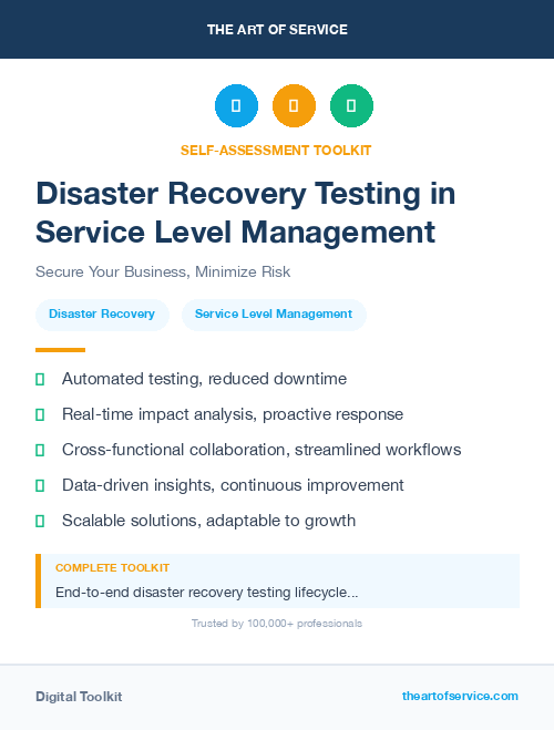 Disaster Recovery Testing in Service Level Management
