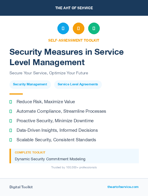 Security Measures in Service Level Management
