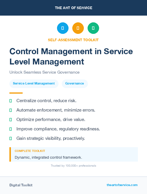 Control Management in Service Level Management