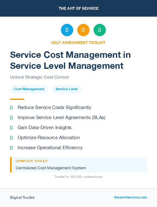 Service Cost Management in Service Level Management