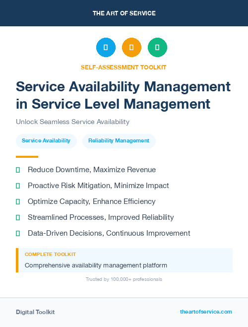 Service Availability Management in Service Level Management
