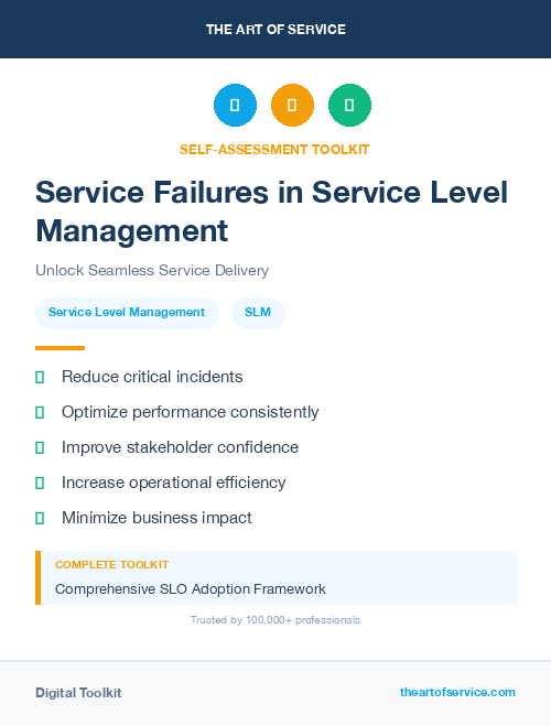 Service Failures in Service Level Management