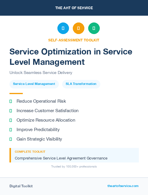 Service Optimization in Service Level Management